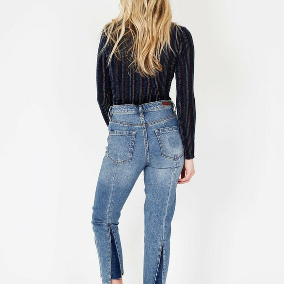 BLANK NYC Women's Denim Maddison Crop Stagger Hem Straight Leg Jeans Size 29 NWT - Picture 2 of 8